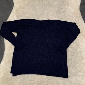 Peruvian Connection‎ Alpaca Blend Blue Womens V Neck Sweater Size XS Long Sleeve